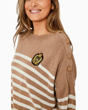 FIVE JEANS - Striped Cashmere Sweater | Camel