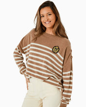 FIVE JEANS - Striped Cashmere Sweater | Camel