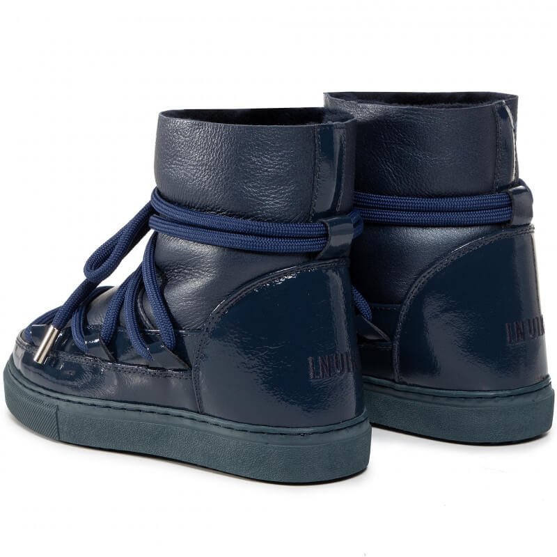 Navy Blue Gloss Royal Sneakers by INUIKII