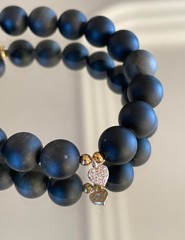 KARMA BY HANNA - Baby heart Obsidian Bracelet