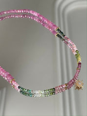 KARMA BY HANNA - Compass rose Tourmaline / Rubis Necklace
