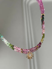 KARMA BY HANNA - Compass rose Tourmaline / Rubis Necklace