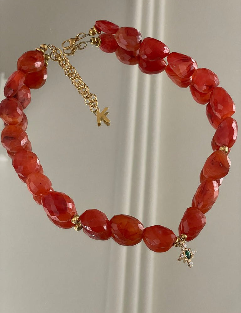 KARMA BY HANNA - Cruz Big Cornaline Necklace