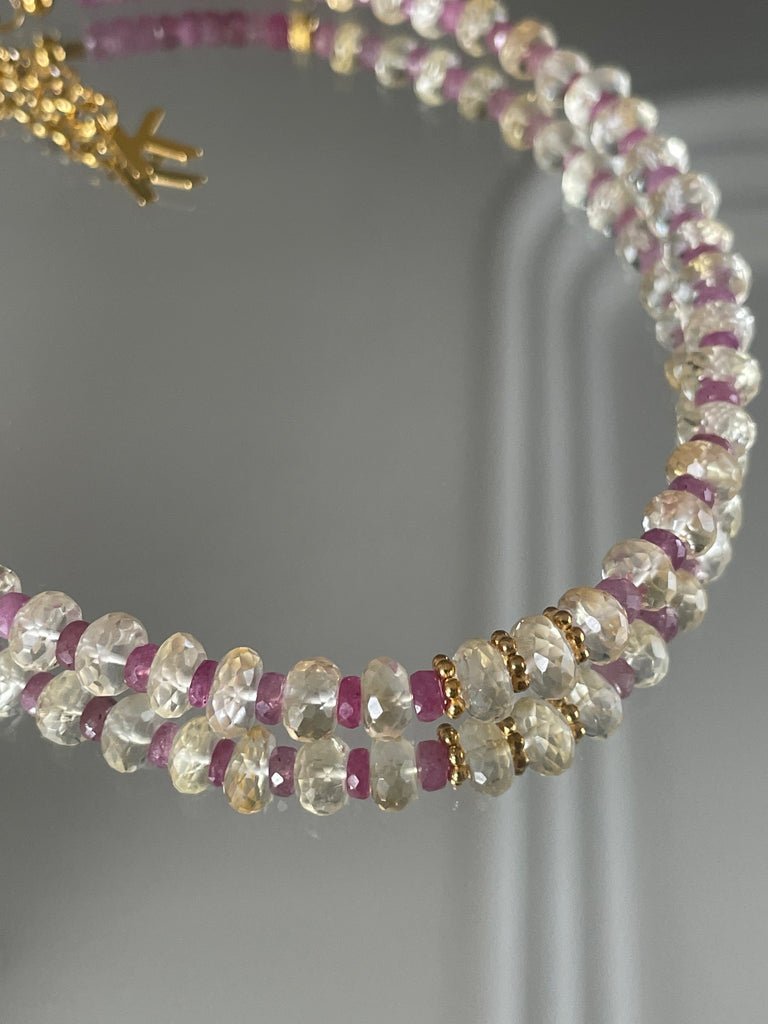 KARMA BY HANNA - Esmeralda Citrine / Rubis Necklace