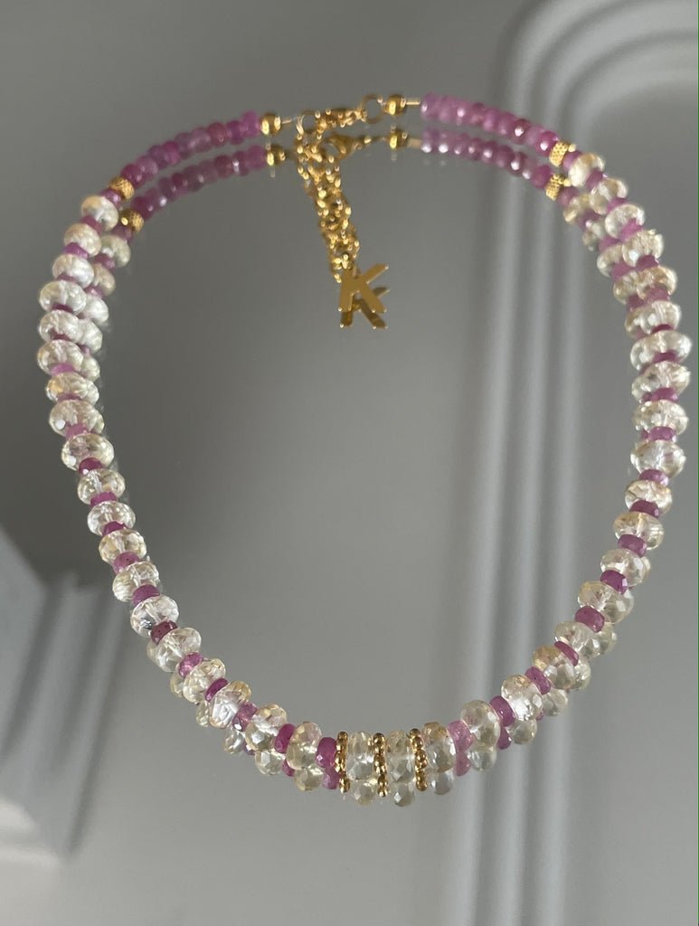 KARMA BY HANNA - Esmeralda Citrine / Rubis Necklace