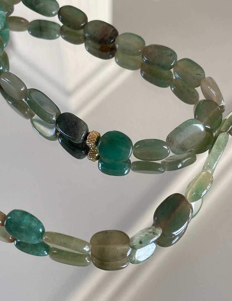 KARMA BY HANNA - Green Aventurine Ciottolo Necklace