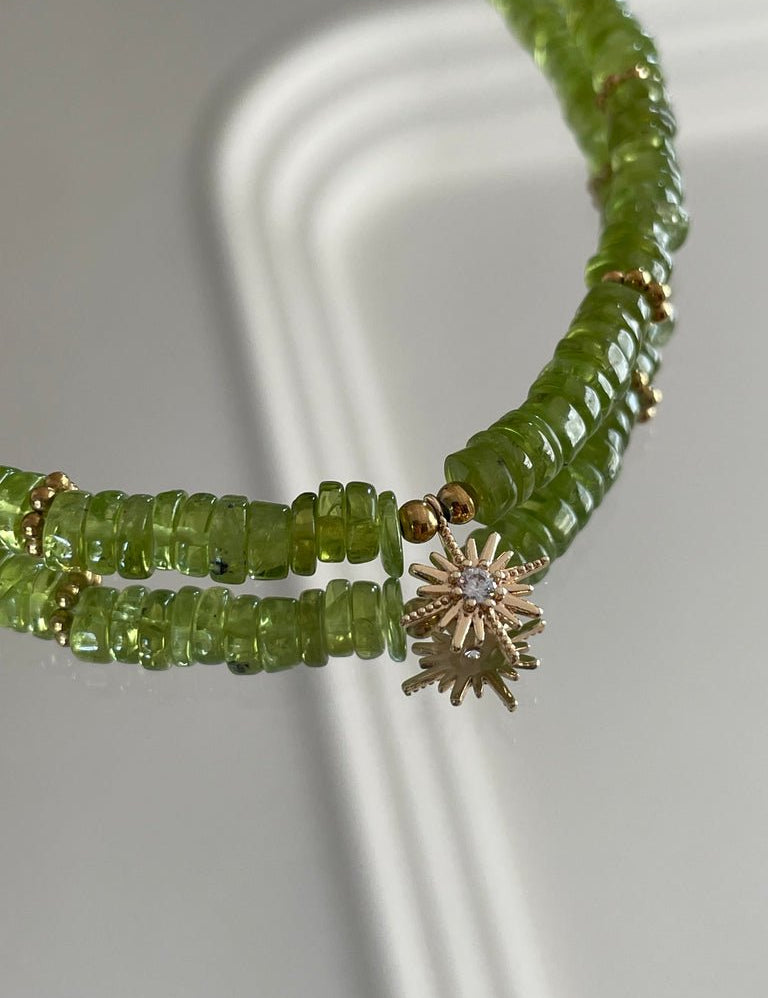 KARMA BY HANNA - Peridot Compass Rose Necklace