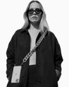 Woman wearing LA COQUE FRANCAISE - ALICE Phone Chain | Beige Matt