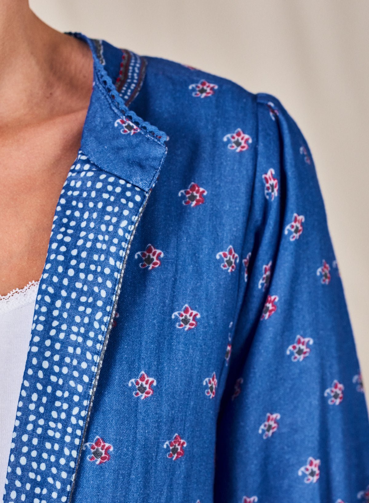 MABE - Juni Mosaic Floral Print Jacket | Indigo