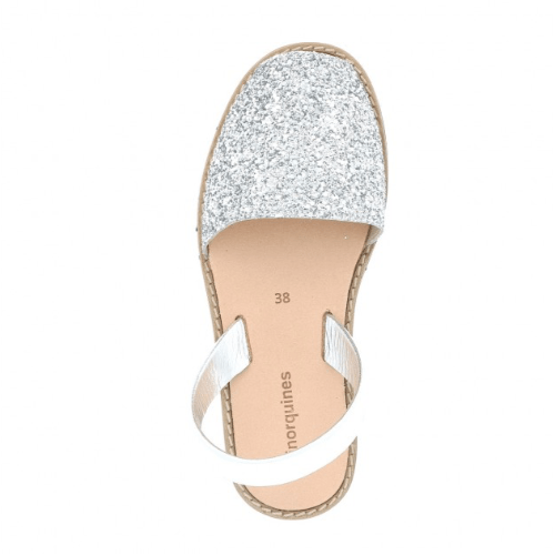 MINORQUINES - Avarca Sandals | Silver Glitter