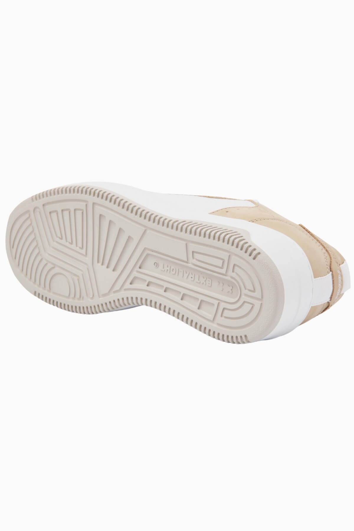 Underside of the Nubikk Buxton Basket sneaker in sand, showing the cream EVA sole tread.