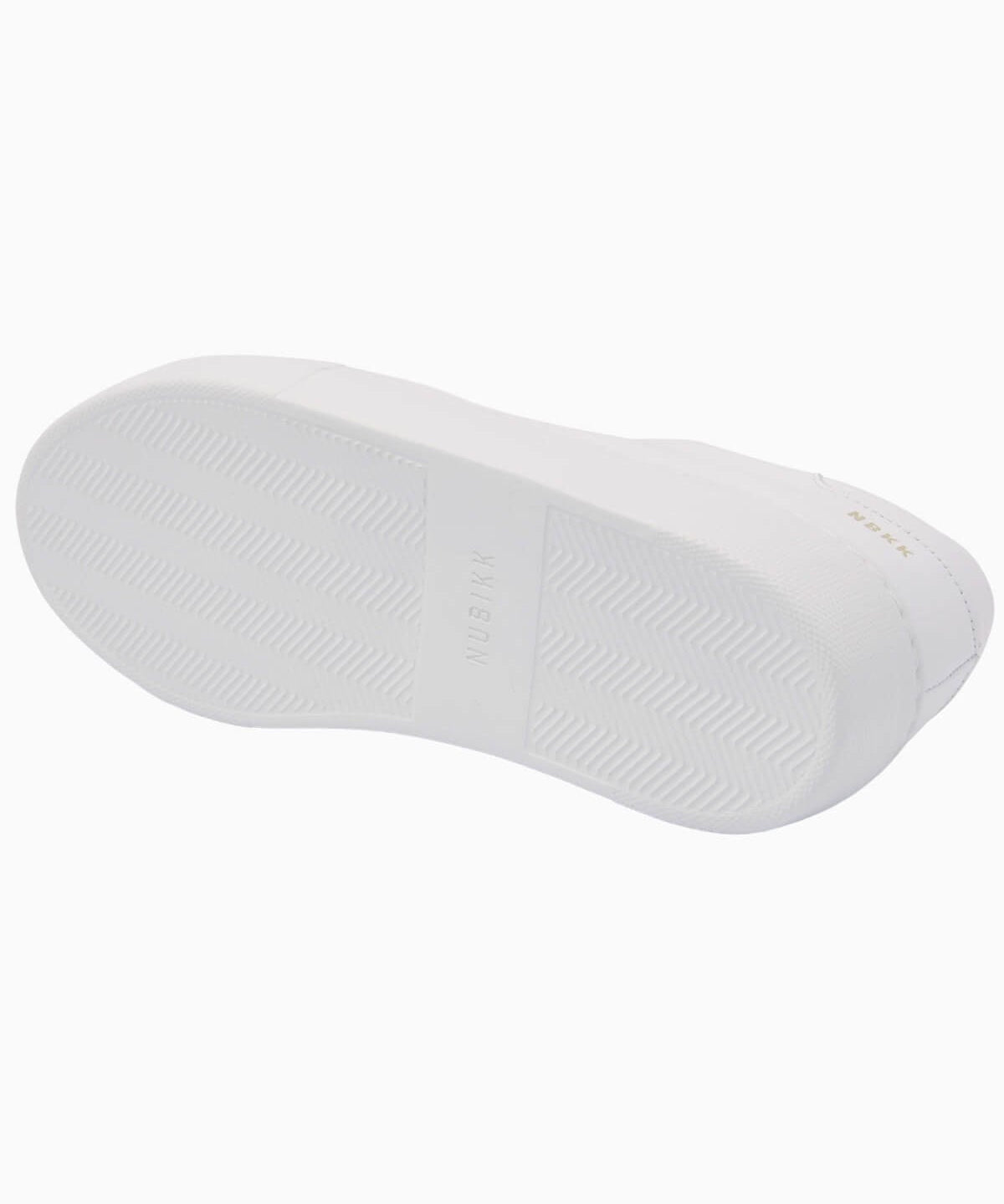 Underside of the Nubikk Jolie white leather sneaker, showing the smooth pale sole.