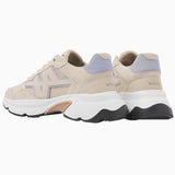Nubikk Ross Trek beige sneaker from the back, showing the heel, chunky white sole and peach accents.