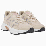Nubikk Ross Trek beige sneaker at a front angle, showing the mesh upper and geometric N stitching.