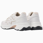 Nubikk Ross Trek white sneaker from the back, highlighting the heel and chunky white-and-black sole.
