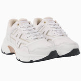 Nubikk Ross Trek white sneaker at a front angle, showing the mesh panels and geometric N stitching.