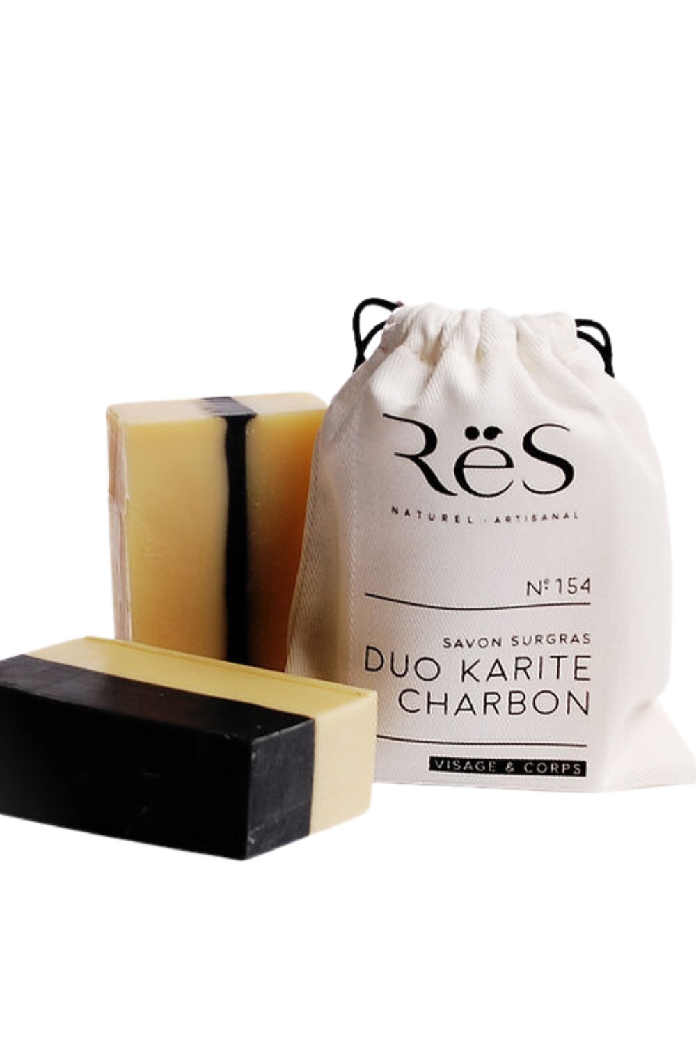 RES NATURAL - Shea Butter and Charcoal Moisturizing Soap - Skin Hydration and Purification