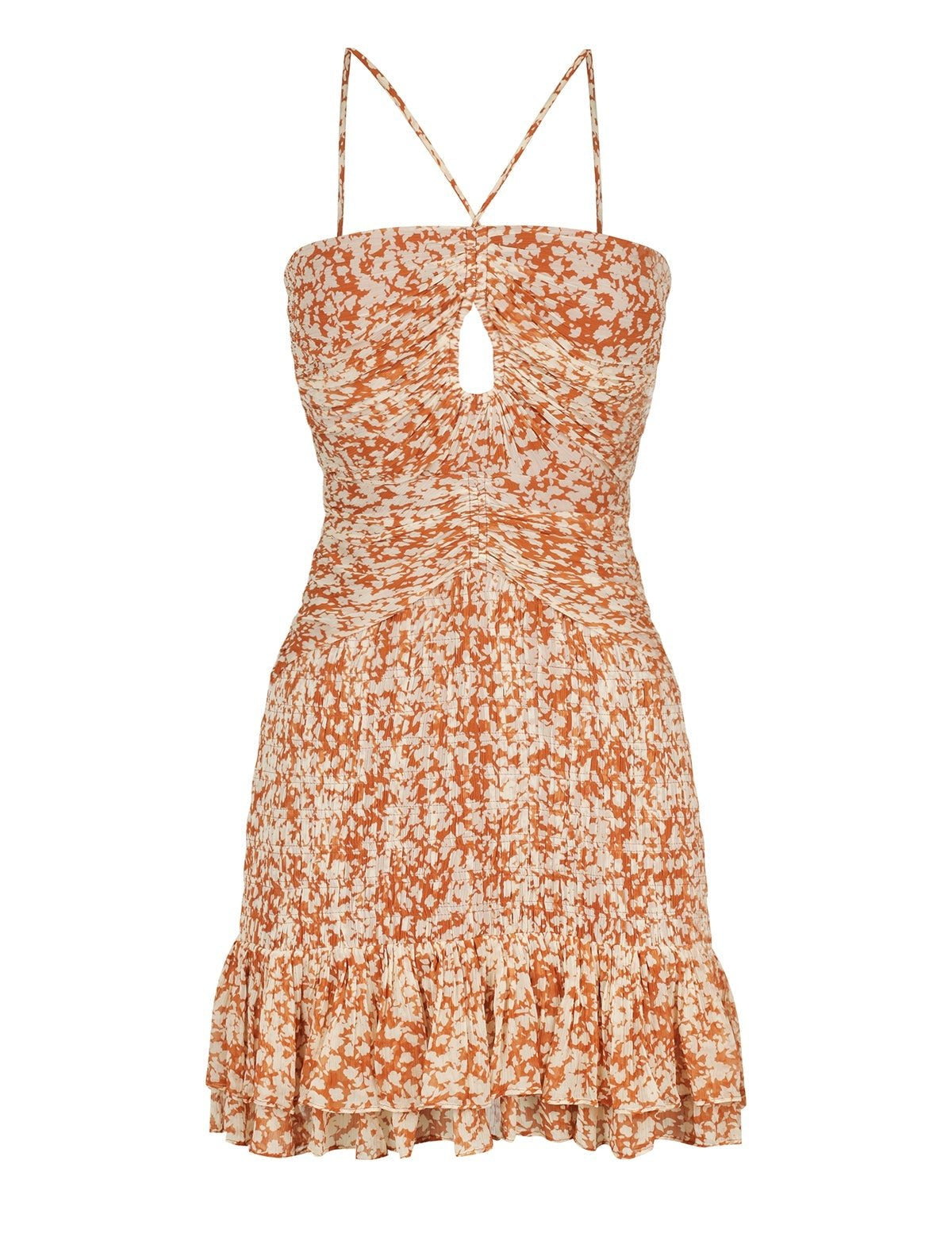 SHONA JOY - HALA Keyhole Mini Dress | Burnt Orange