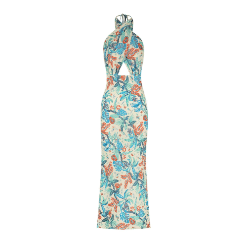 SHONA JOY - MALIA Cross Front Halter Midi Dress