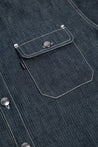 Detail Shot of Chest Patch Pockets with Flaps and signature white stitching.