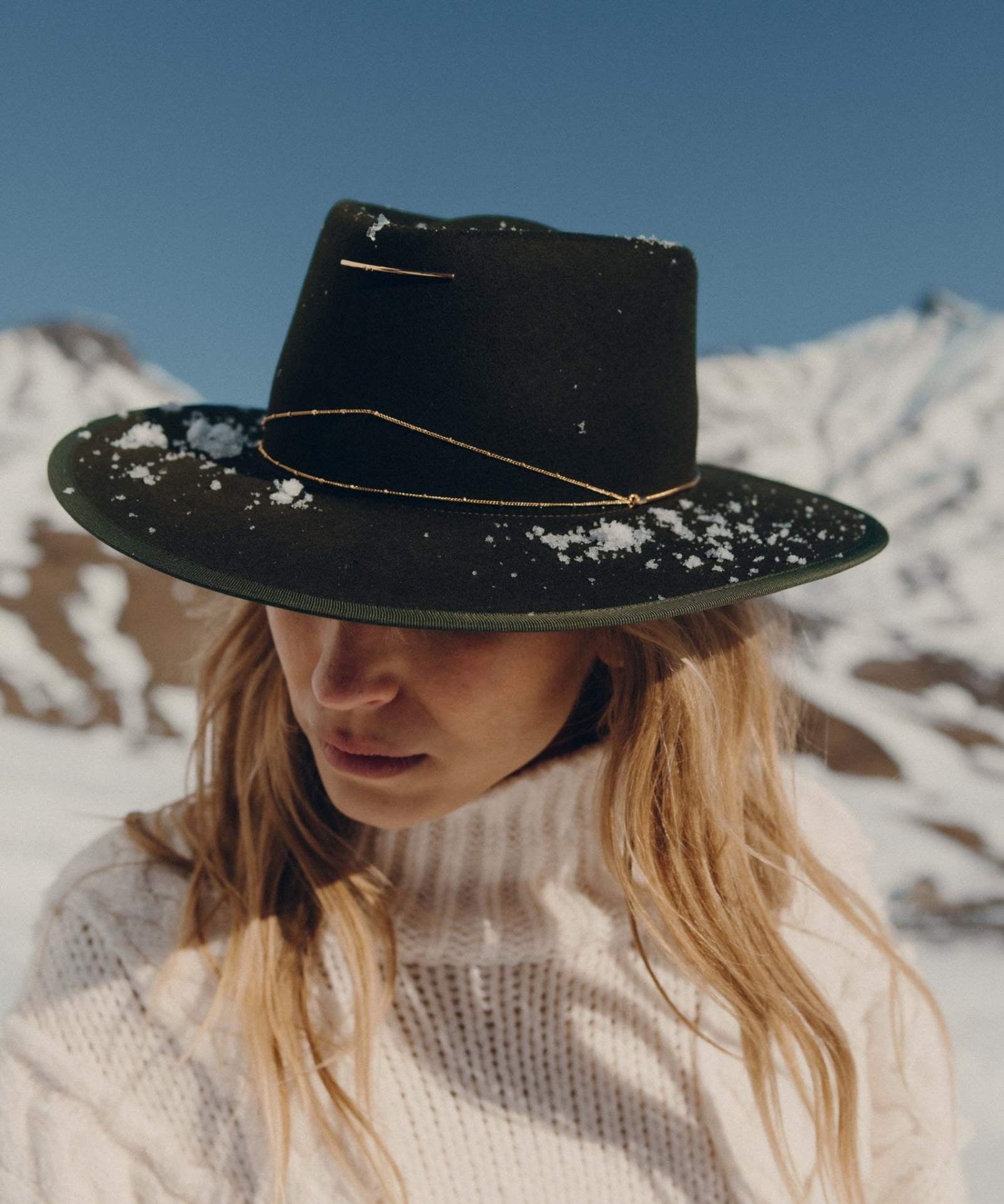 Van Palma ANNA forest green wool felt fedora, another view