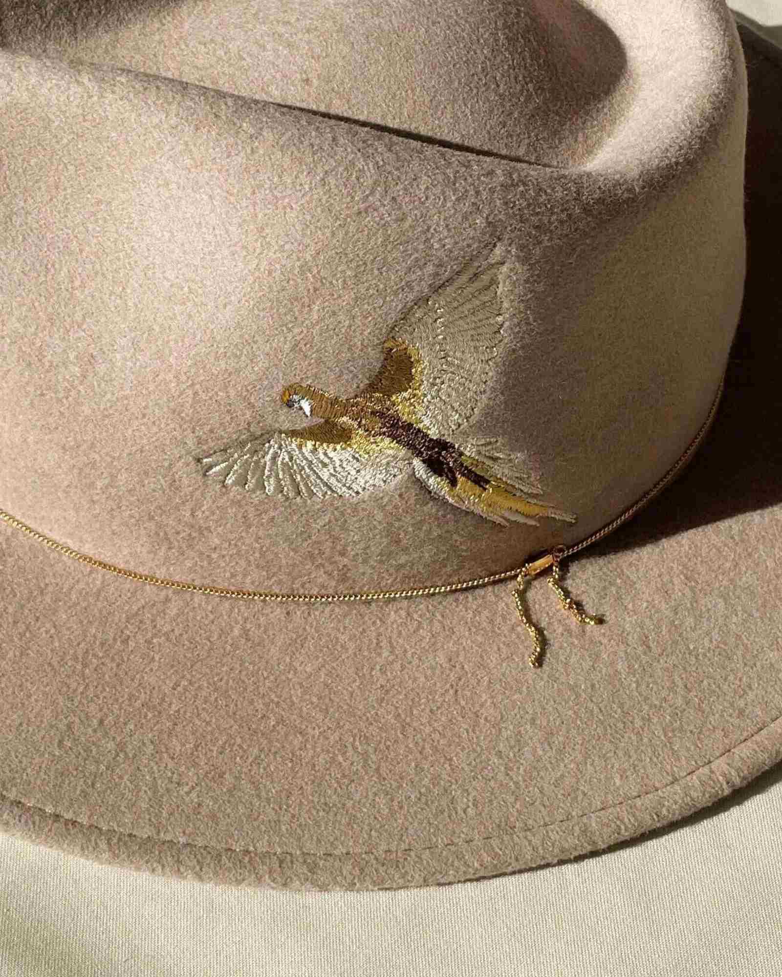 VAN PALMA - DAKOTA Embroidered Fedora | Light Beige