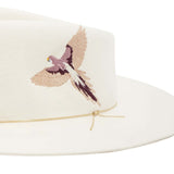 VAN PALMA - DAKOTA Embroidered Gold Trim Fedora | Off White
