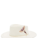 VAN PALMA - DAKOTA Embroidered Gold Trim Fedora | Off White
