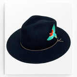 VAN PALMA - DAKOTA Felt Fedora | Black June Embroidery