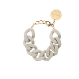 Vanessa Baroni Flat Chain Bracelet in grey matt with chunky flat acetate links
