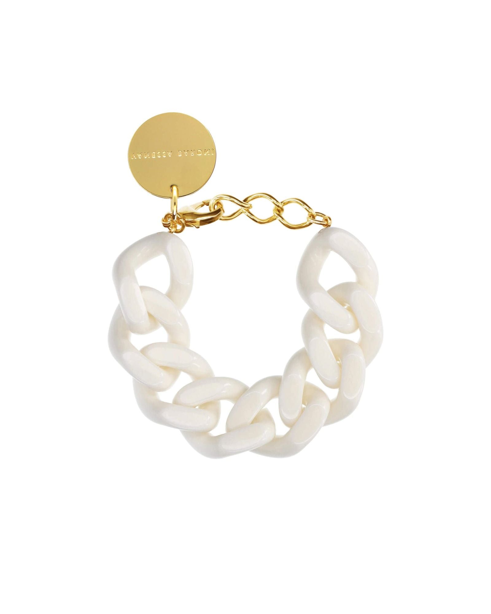 VANESSA BARONI - Flat Chain Bracelets in white gloss