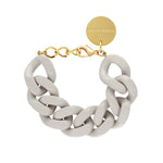 Vanessa Baroni Great Chain Bracelet in matt grey with large acetate links and gold-plated clasp