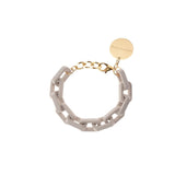 Vanessa Baroni Tank Bracelet in matt grey acetate with gold-tone carabiner clasp