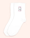 Vfelder's 'BUTTOCKS' White Socks - Stand Out with Hand-Crafted Swiss Artistry
