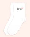 White JTM-Embroidered Socks by VFELDER 