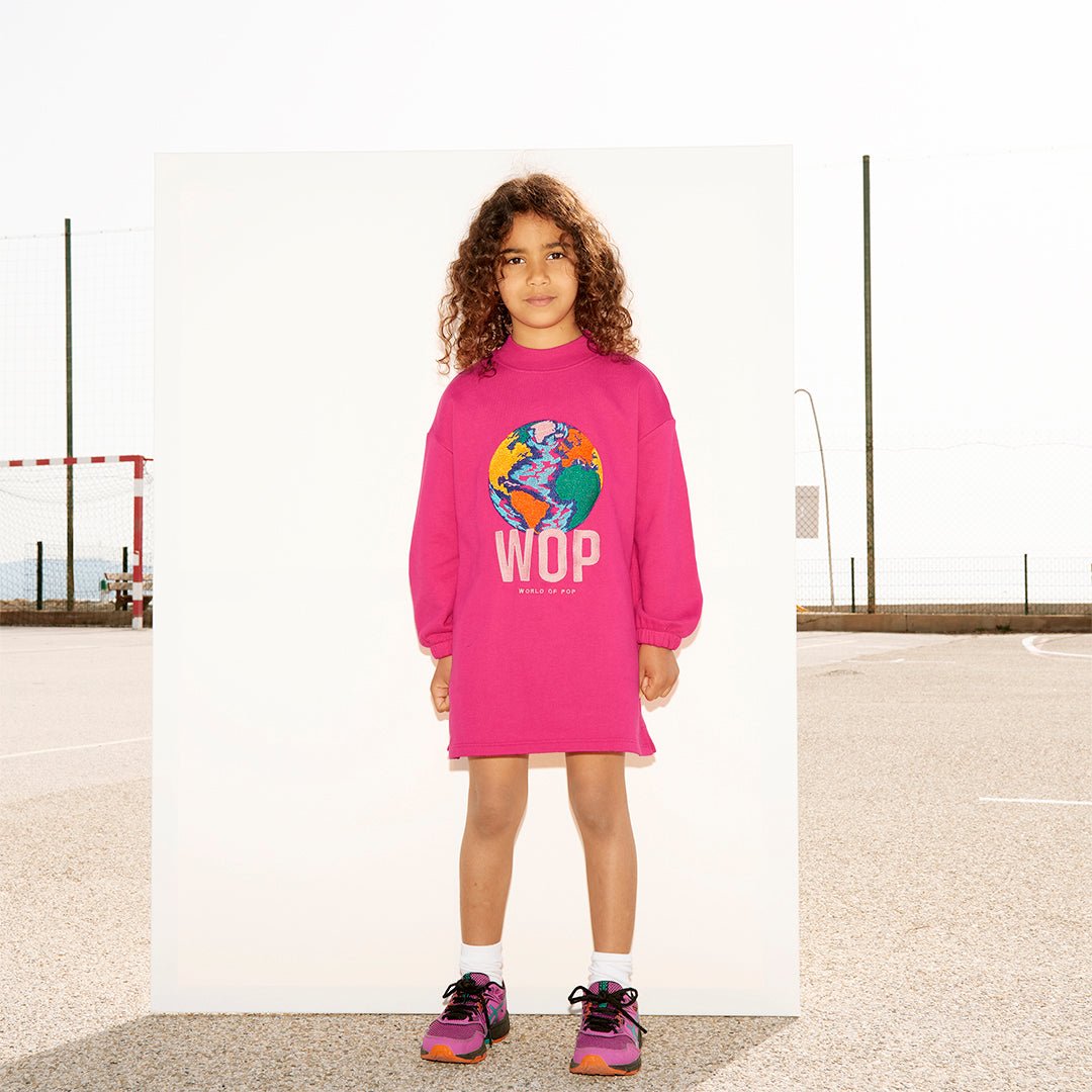 WOP - Embroidered dress for children in organic cotton